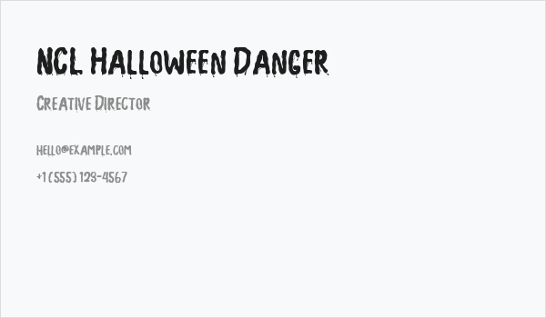 NCL Halloween Danger Business Card