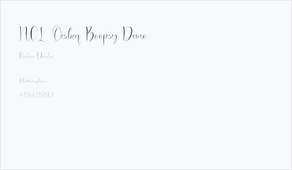 NCL Oesbeq Boopsy Demo Business Card