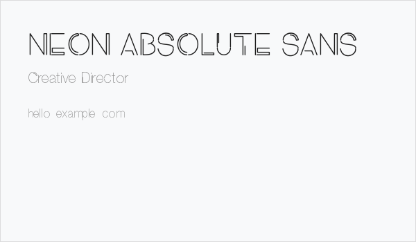 NEON ABSOLUTE SANS 1 Business Card