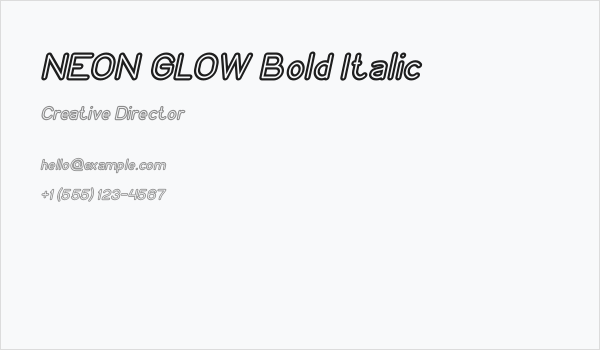 NEON GLOW Bold Italic Business Card