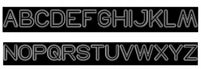 NEON GLOW-Hollow-Inverse Polices MAJUSCULES