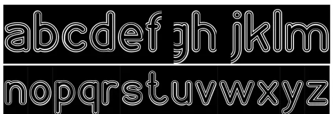 NEON GLOW-Hollow-Inverse Font LOWERCASE