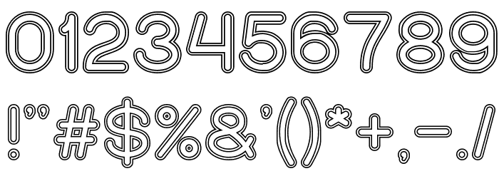 NEON GLOW-Hollow Font OTHER CHARS