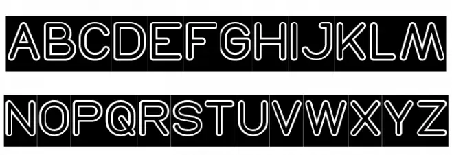 NEON GLOW-Inverse Polices MAJUSCULES