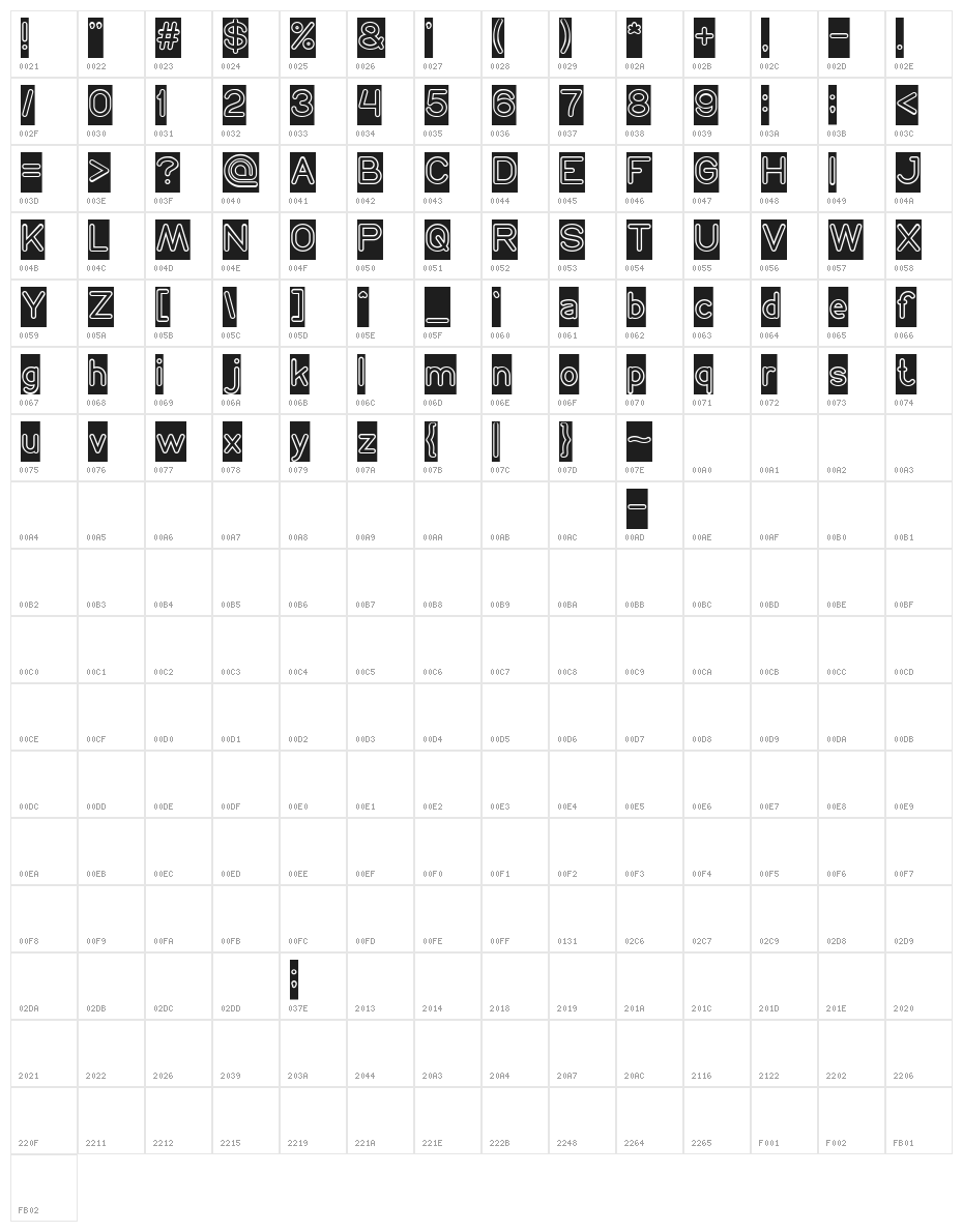NEON GLOW-Inverse Character Map