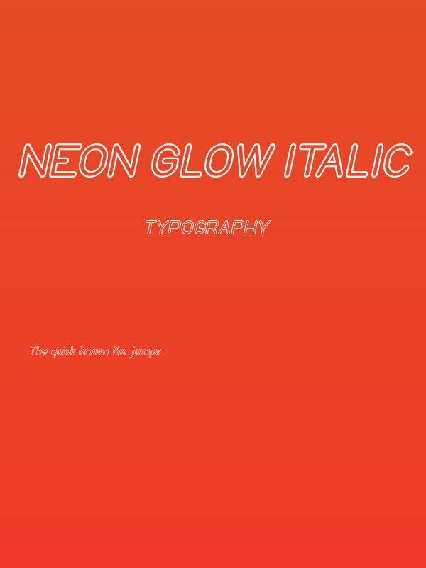 NEON GLOW Italic Poster