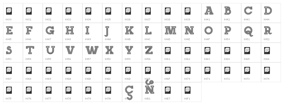 NEON SERIF Character Map