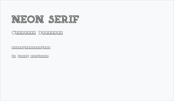 NEON SERIF Business Card