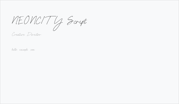 NEONCITY Script Business Card