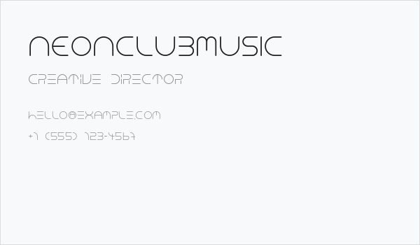 NEONCLUBMUSIC Business Card