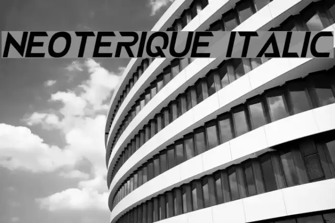 NEOTERIQUE Italic Font examples