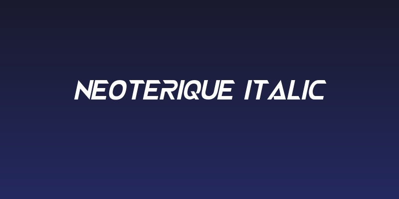 NEOTERIQUE Italic Social Header