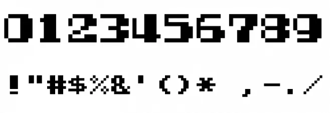 NES Open Tournament Golf Regular Font OTHER CHARS