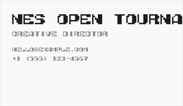 NES Open Tournament Golf Regular Business Card