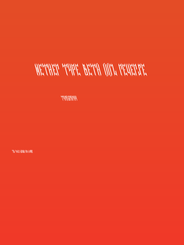NETHER TYPE BETA 002 Reverse Poster