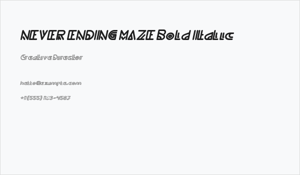 NEVER ENDING MAZE Bold Italic Business Card