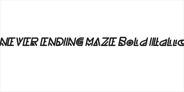 NEVER ENDING MAZE Bold Italic Logo