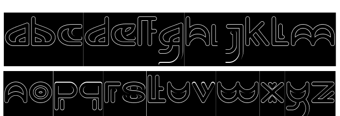 NEVER ENDING MAZE-Hollow-Invers Font LOWERCASE