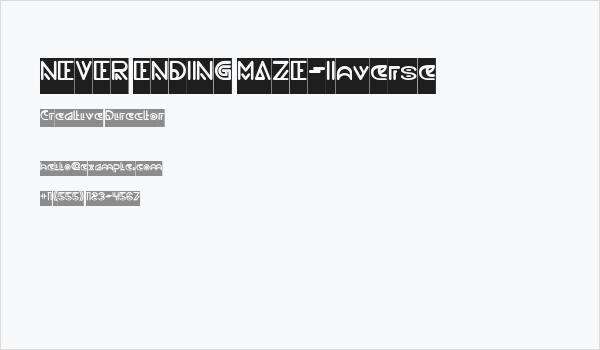 NEVER ENDING MAZE-Inverse Business Card