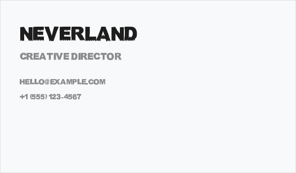 NEVERLAND Business Card