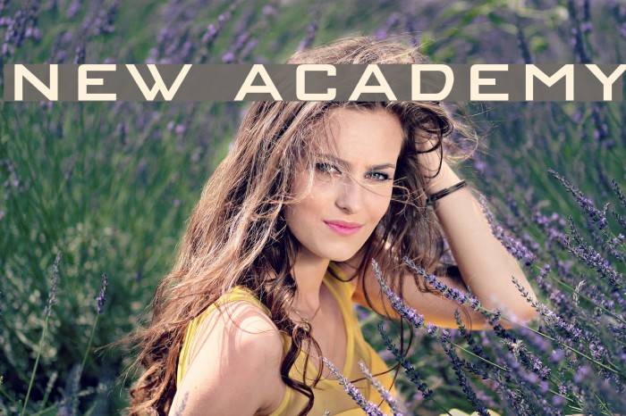 NEW ACADEMY Font examples