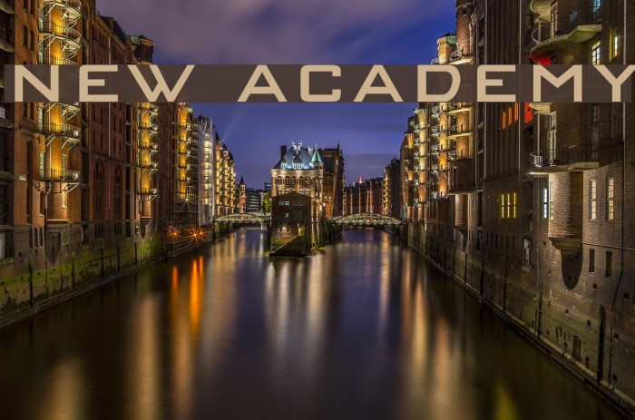 NEW ACADEMY Font examples