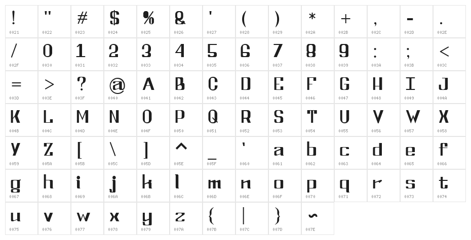 NEXT GENERATION Regular Character Map