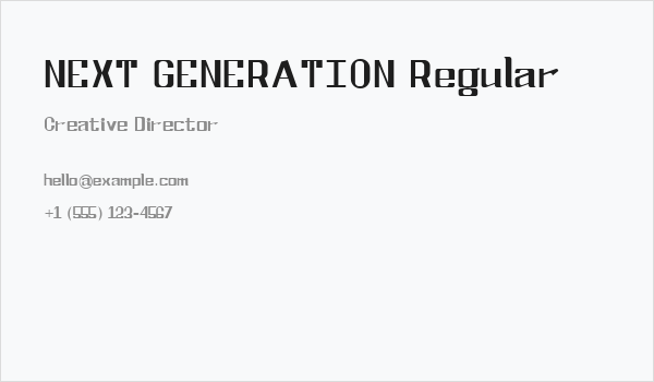 NEXT GENERATION Regular Business Card
