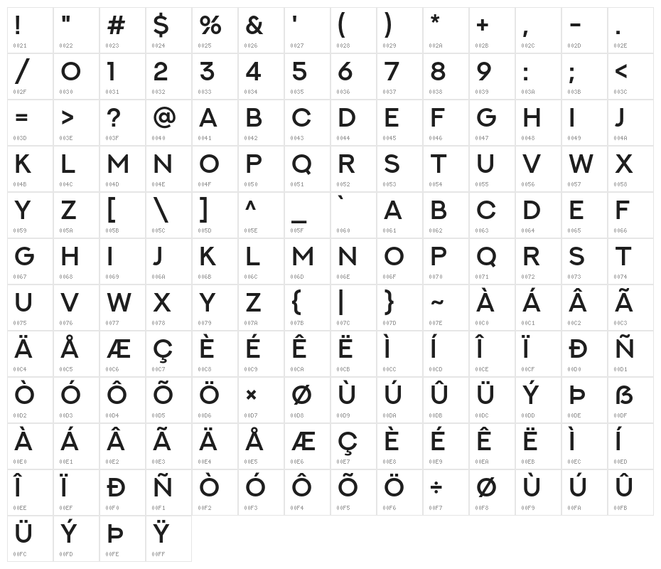 NEXTART-SemiBold Character Map