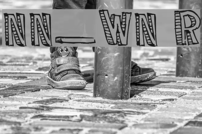 NeNe_WeNo Reliev Schriftart examples