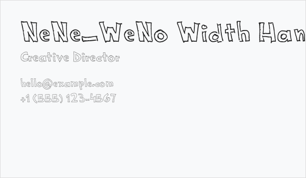 NeNe_WeNo Width HandWrite Business Card