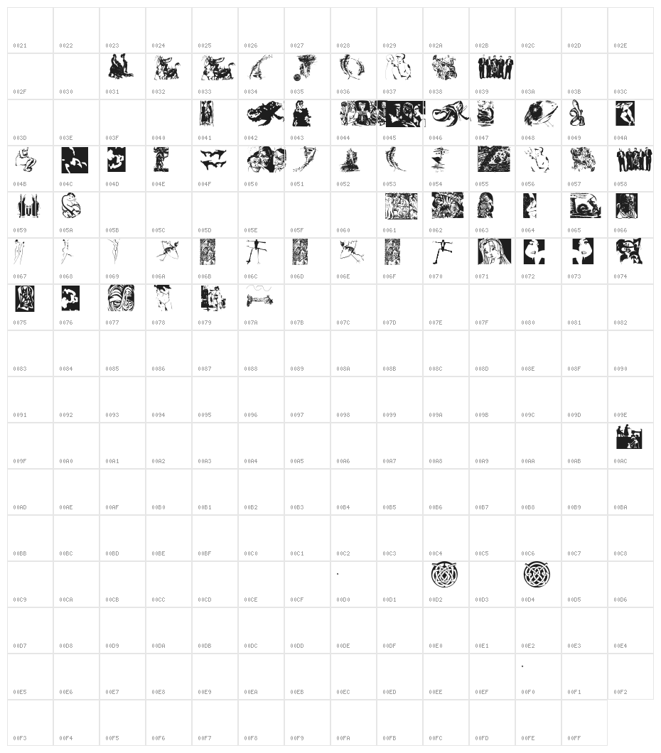NearModernArt Character Map