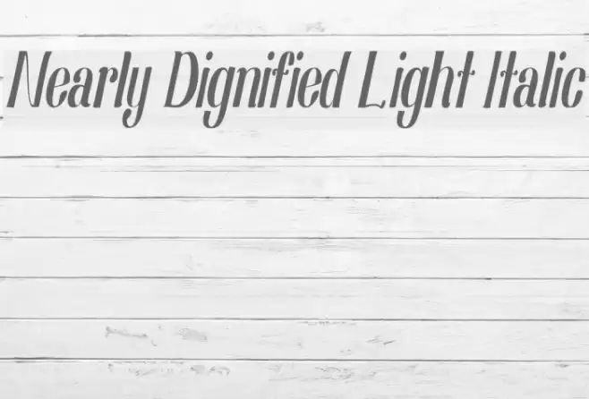 Nearly Dignified Light Italic Font examples