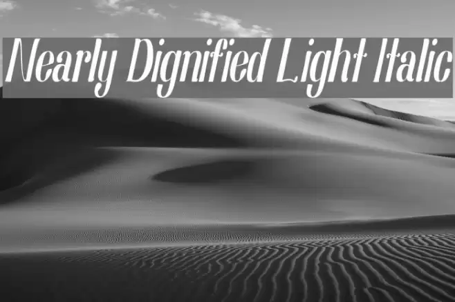 Nearly Dignified Light Italic Font examples