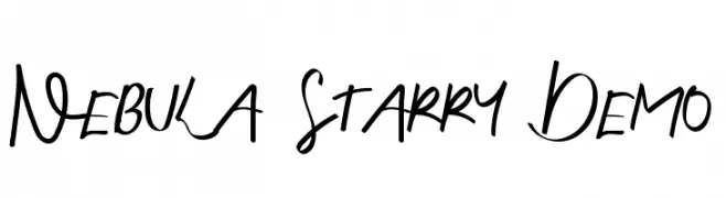 Nebula Starry Demo  Frei Schriftart Herunterladen