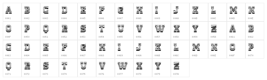 Nechako Regular Character Map