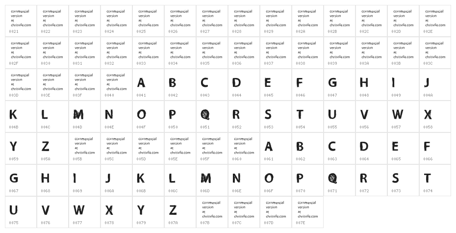 NecroMonger-Regular Character Map