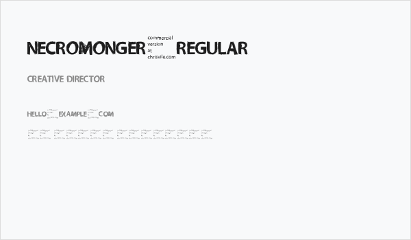 NecroMonger-Regular Business Card