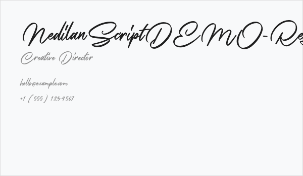 NedilanScriptDEMO-Regular Business Card