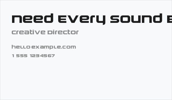 Need Every Sound Bold Business Card