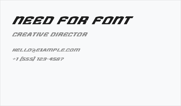 Need for Font Business Card