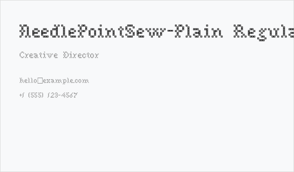 NeedlePointSew-Plain Regular Business Card