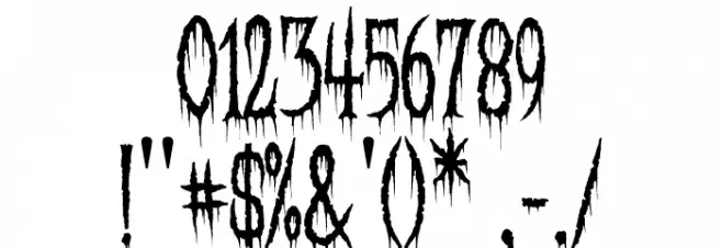 Needleteeth Creepy Font OTHER CHARS