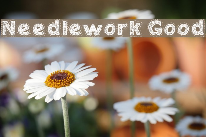 Needlework Good Font examples