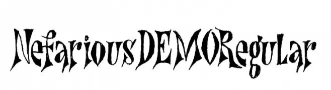 Nefarious DEMO Regular  नि: शुल्क फ़ॉन्ट्स डाउनलोड