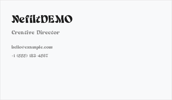 NefiltDEMO Business Card