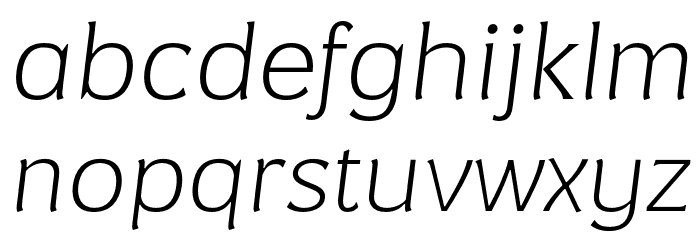 NegaraSerif-HairlineItalic Font LOWERCASE