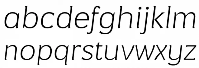 NegaraSerif-HairlineItalic Caratteri MINUSCOLO