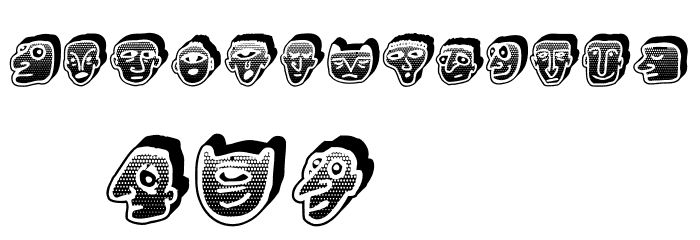 Negative Heads Regular Font LOWERCASE