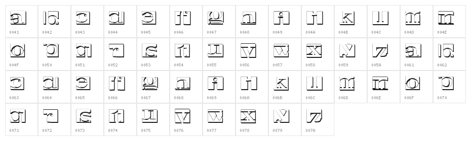 Negative Space 3D Regular Character Map